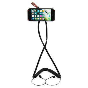 Bakeey Earphone + Microphone Neck Hanging Phone Stand Lazy Holder for iPhone Xiaomi Mobile Phone