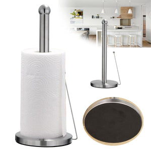 Free Standing Paper Towel Holder Hook Stainless Steel Kitchen Roll Suction Base