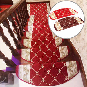 European Style Pastoral Carpet Stair Tread Anti Skid Step Rugs Stair Mats With Magic Paste