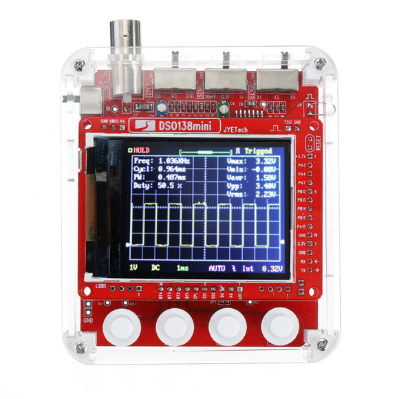 NEW JYETech 13805K DSO138 Mini 200KHz Digital Oscilloscope SMD Soldered Version DC3.5V-6V With Housing