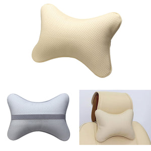 PU Leather Warm Car Seat Pillow Winter Headress Auto Supplies Neck Safety Pillow