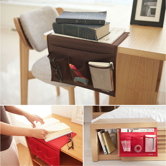 Bedside Storage Organizer Household Book Magazine Remotes Storage Pockets