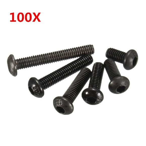 Suleve M3CH1 M3 Carbon Steel Button Head Hex Socket Cap Screw Bolt Metric Allen bolt 100pcs