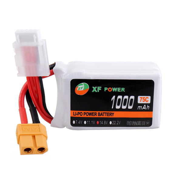 XF POWER 14.8V 1000mAh 75C 4S Lipo Battery XT60 Plug for RC Racing Drone