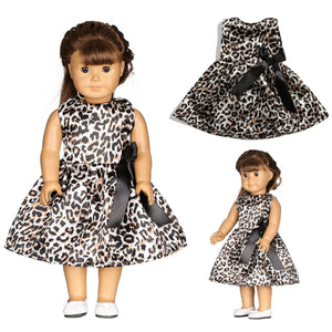 Leopard-print Doll Dress Handmade Clothes For 18inch American Girl