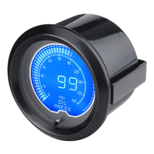 Universal 2inch 52mm Oil Press Pressure Gauge Digital LED 7Color 150 PSI Meter