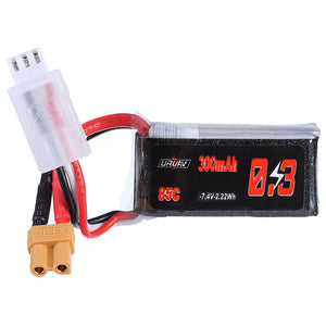 URUAV 7.4V 300mAh 85C 2S XT30 Plug Lipo Battery for RC Racing Drone