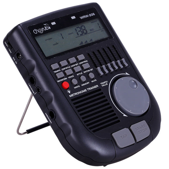 Cherub WRW-206 Portable Digital Metronome Rhythm Trainer Drum Metronome with Tap Tempo Function for Drummers
