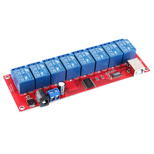 8 Channel 24V HID Driverless USB Relay USB Control Switch Computer Control Switch PC Intelligent Control Relay Module