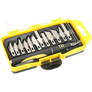 AUBAN SK5 16Pcs Yellow Multifunctional Carving Knife Graver Kit Carver Knives Tools