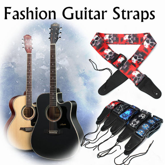 Guitar Strap Polyester Belt Electric Acoustic Bass Skull Punk Style