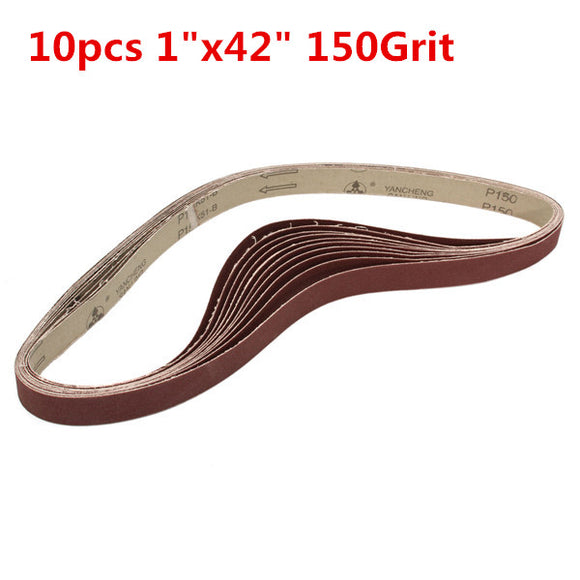 10pcs 106x2.5cm Alumina Sanding Belts 150 Grit Sandpaper Self Sharpening Oxide Abrasive Strips