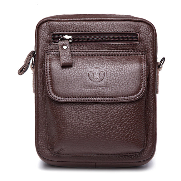 Bullcaptain Men Business Genuine Leather Shoulder Bag Crossbody Bag