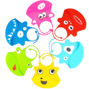 Cartoon Animal Kids Silicone Bib Baby Children Adjustable Waterproof Bib Feeding Tools Crumb Catcher