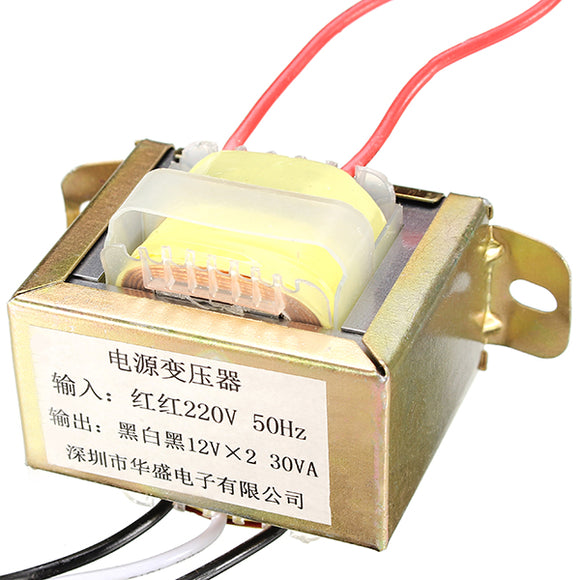 220V 50Hz Input 30W Dual 12V Output Power Transformer