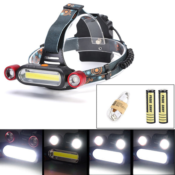 XANES 1300LM 2 x  T6 LED COB Rechargeable 18650 Battey Headlamp Head Light Torch