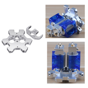 Aluminum Alloy V6 Fisheye Effector + M4 Fixed Plate For Dual Nozzle Extruder 3D Printer Part