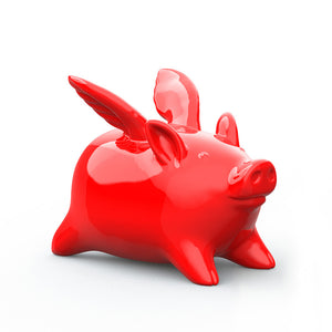 Geometry Flying Pig Decorations Piggy Bank Saving Money Coin Chinese Red Ornament from Xiaomi Youpin