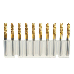 Drillpro 10pcs 3mm Carbide End Mill Cutter Titanium Coated Engraving Milling Cutter Carbide Rotary Burr