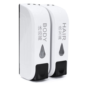 2x 350mL Wall Mounted Bathroom Soap Dispenser Shower Body Lotion Shampoo Liquid Storage Bottle