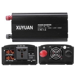 DC 12V/24V To AC 110V/220V Portable Dual LED Inverter 7000W Peak Sine Wave Power Converter