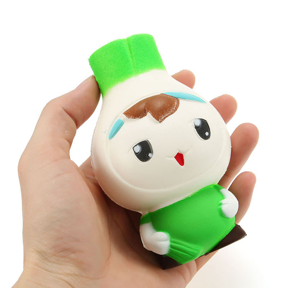 Squishy Scallion Man 12cm Cute Kawaii Slow Rising Collection Gift Decor Soft Squeeze Toy