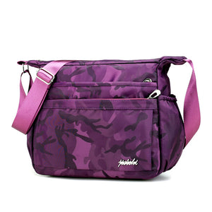 Women Nylon Camouflage Shoulder Bags Front Pockets Outdoor Waterproof Crossbody Bags