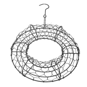 Iron Ring Wire Wreath Frame Succulent Flower Pot Metal Hanging Planter Holder