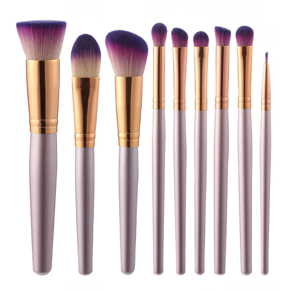 9pcs Luckyfine Soft Makeup Brushes Set Blend Foundation Lips Liner Eye Shadow Powder Cosmetics Tool