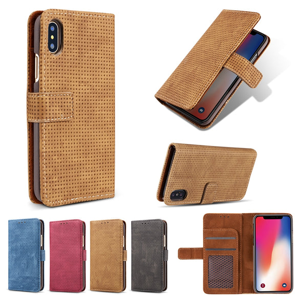 Mesh Heat Dissipation Wallet Card Slot Bracket Case For iPhone X