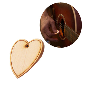 1pc 2mm Maple Wood Heart-Shape Picks for Acoustic Folk Electric Guitar Bass Pick