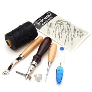 7Pcs Leather Craft Hand Stitching Sewing Tool Kit Thread