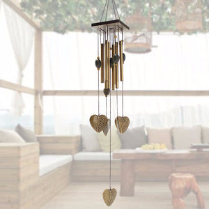 Heart Decor Wind Chimes Wind Bell Metal 8 Tubes Hanging Ornament Garden Home