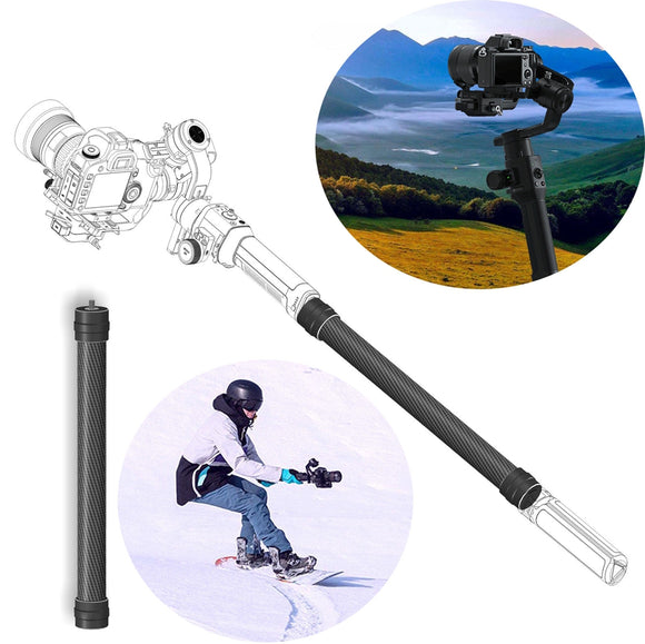 350mm 13.8 Inch Carbon Extension Stick Rod with 1/4 3/8 Adapter For DJI Ronin-S Handheld Gimbal