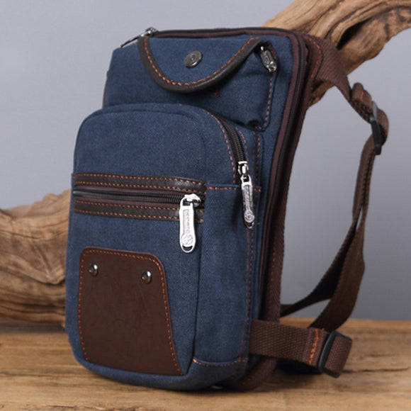 Men Canvas Waterproof Retro Casual Outdoor Sport Waist Bag Crossbody Bag