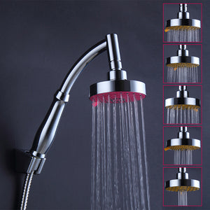 4 Inch 5 Spray Mode Round Rain Shower Head 270 Degree Rotatable Water Saving Pressure Top Sprayer