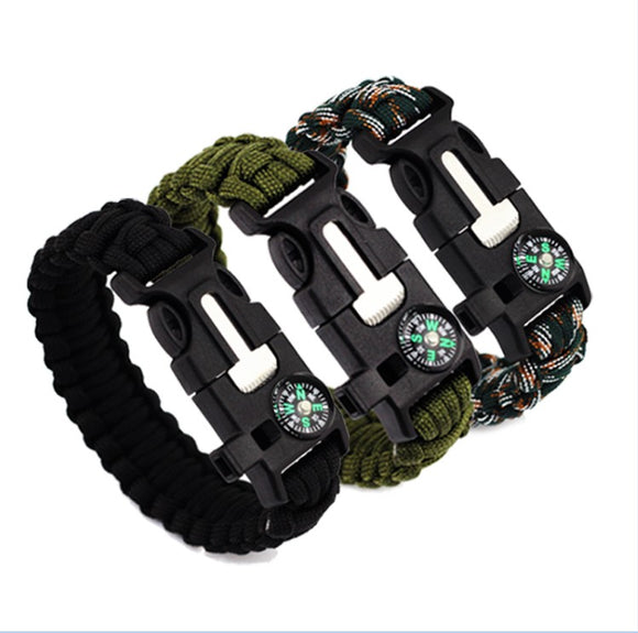 IPRee 4 In 1 EDC Survival Bracelet Emergency Paracord Umbrella Rope Compass Kit