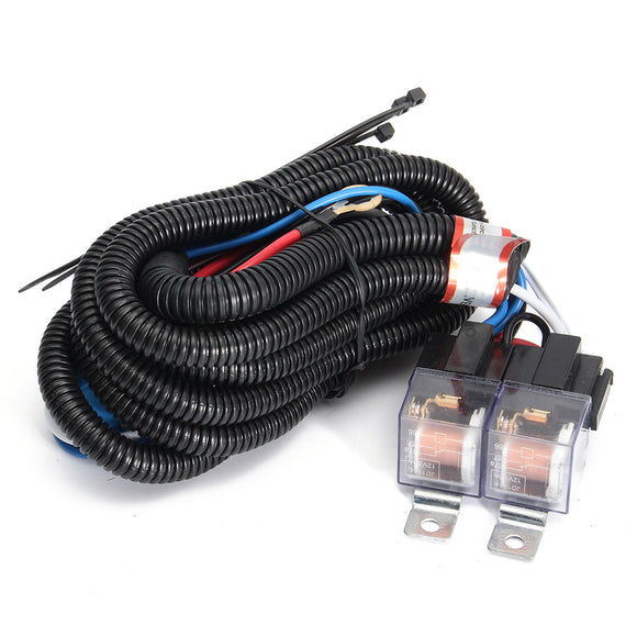 Car 12V H4 4 Lamp Bulb Headlight Wire Wiring Harness Ceramic Relay Socket Adapter