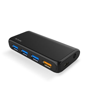 SSK SHU801 4 Ports USB 3.0 Hub With DC 5V/2A Adapter Hub Charging Two-in One