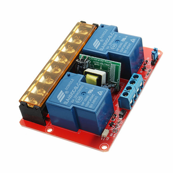 DC 5V AC 100V To 250V 30A 760mA 2 Channel Relay Module Board With High And Low Level