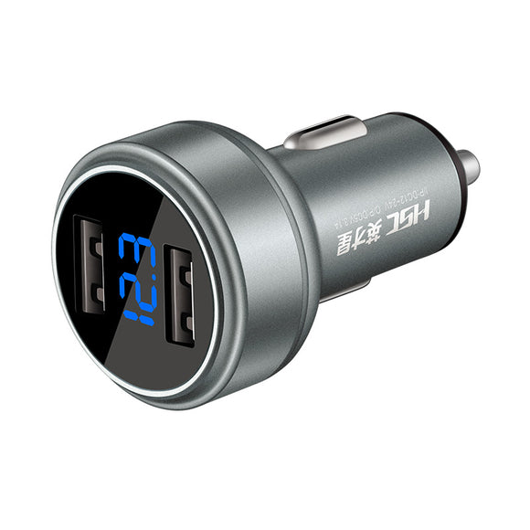 HSC 109D 3.1A Car Charger Dual USB Voltage Detection Display