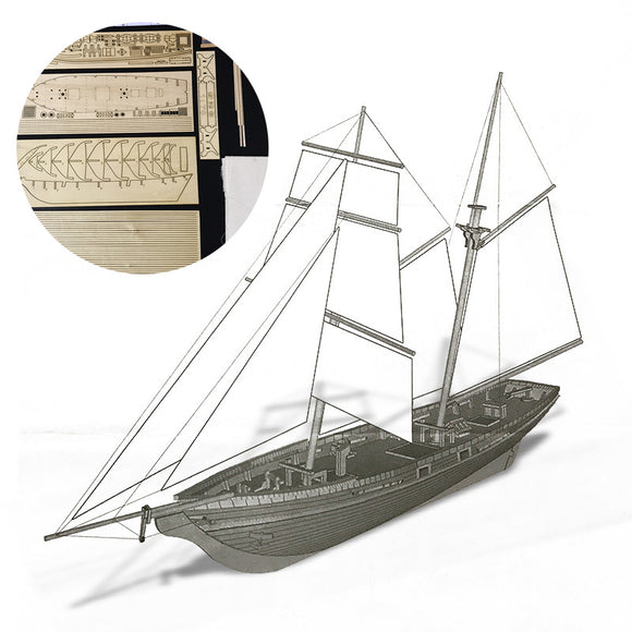 1:70 Scale Wooden Sailing Ship Boat Model DIY Kits Assembly Decoration Toy Decorations