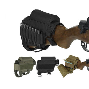 Tactical Gun Buttstock Ammo Cartridges Holder Airsoft Hunting Bullet Carrier Holsters Pouch