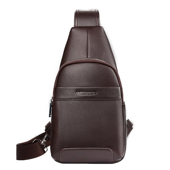 Men Sport Sling Bag PU Chest Pack Crossbody Bag Casual Daypack