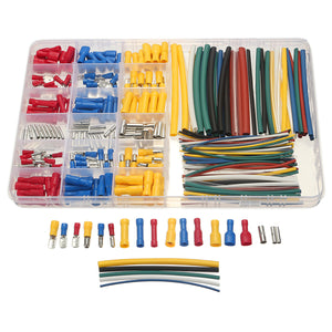 350Pcs PVC Assorted Connectors + Polyethylene Heat Shrink Tubing Box Kit