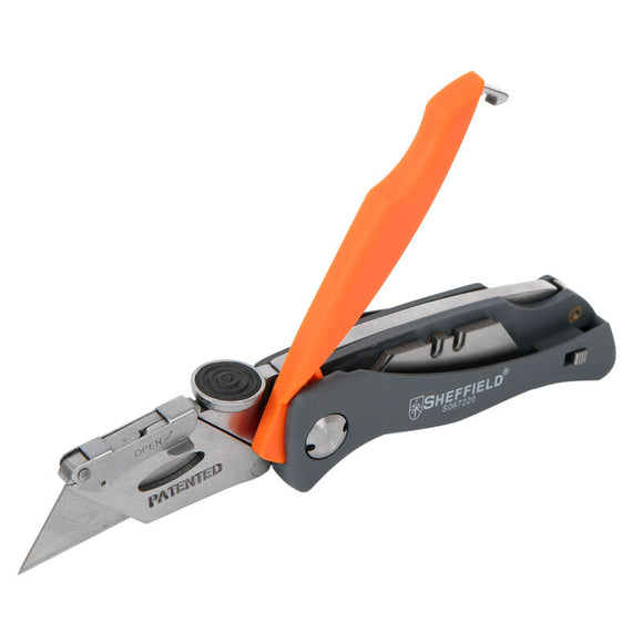 Sheffield S067220 Fold Utility Knife Multifunctional Pocket Camping Heavy Duty Knife with 26 Blades