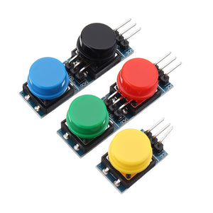 15Pcs 12x12mm Key Switch Module Touch Tact Switch Push Button Non-locking With Cap Red/Black/Yellow/Green/Blue