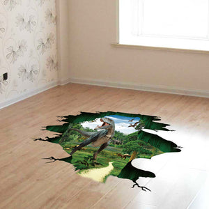 Miico Creative 3D Dinosaur Waterproof Removable Home Room Decorative Wall Door Decor Sticker