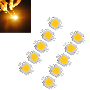 10pcs 10W 900LM Warm White High Bright LED Light Lamp Chip DC 9-12V