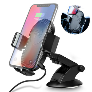 RAXFLY 2 in 1 10W Qi Wireless Charger Car Charger Phone Holder For iPhone X 8Plus Xiaomi Mix 2s S9+